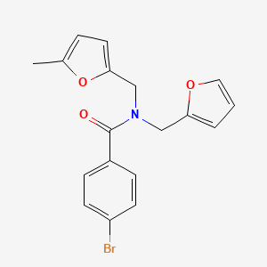 4-bromo-N-(furan-2-ylmethyl)-N-[(5-methylfuran-2-yl)methyl]benzamide