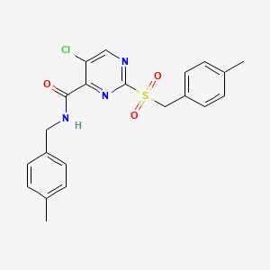 5-chloro-N-(4-methylbenzyl)-2-[(4-methylbenzyl)sulfonyl]pyrimidine-4-carboxamide