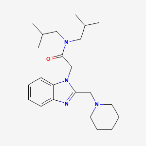 molecular formula C23H36N4O B11381977 N,N-bis(2-methylpropyl)-2-[2-(piperidin-1-ylmethyl)-1H-benzimidazol-1-yl]acetamide 