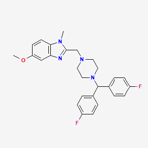 molecular formula C27H28F2N4O B11382013 2-({4-[bis(4-fluorophenyl)methyl]piperazin-1-yl}methyl)-5-methoxy-1-methyl-1H-benzimidazole 