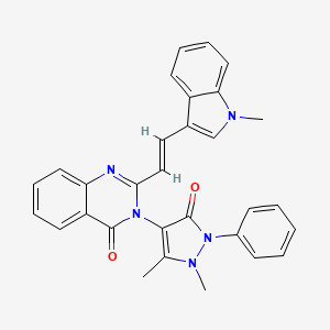 3-(1,5-dimethyl-3-oxo-2-phenyl-2,3-dihydro-1H-pyrazol-4-yl)-2-[(E)-2-(1-methyl-1H-indol-3-yl)ethenyl]quinazolin-4(3H)-one