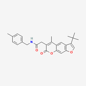 2-(3-tert-butyl-5-methyl-7-oxo-7H-furo[3,2-g]chromen-6-yl)-N-(4-methylbenzyl)acetamide