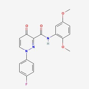 molecular formula C19H16FN3O4 B11382072 N-(2,5-dimethoxyphenyl)-1-(4-fluorophenyl)-4-oxo-1,4-dihydropyridazine-3-carboxamide 