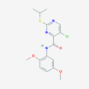 5-chloro-N-(2,5-dimethoxyphenyl)-2-(propan-2-ylsulfanyl)pyrimidine-4-carboxamide