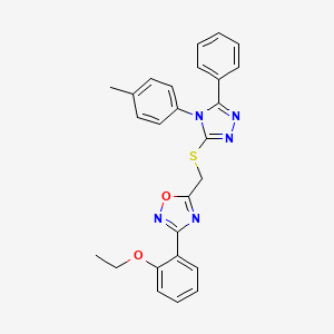 3-(2-ethoxyphenyl)-5-({[4-(4-methylphenyl)-5-phenyl-4H-1,2,4-triazol-3-yl]sulfanyl}methyl)-1,2,4-oxadiazole