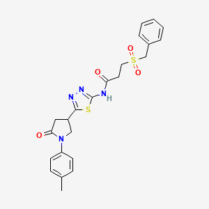 3-(benzylsulfonyl)-N-{5-[1-(4-methylphenyl)-5-oxopyrrolidin-3-yl]-1,3,4-thiadiazol-2-yl}propanamide