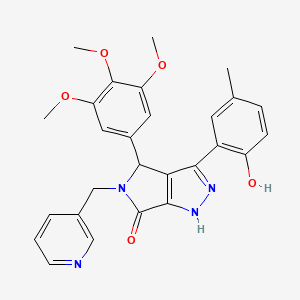 molecular formula C27H26N4O5 B11382101 3-(2-hydroxy-5-methylphenyl)-5-(pyridin-3-ylmethyl)-4-(3,4,5-trimethoxyphenyl)-4,5-dihydropyrrolo[3,4-c]pyrazol-6(1H)-one 