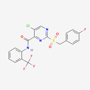 5-chloro-2-[(4-fluorobenzyl)sulfonyl]-N-[2-(trifluoromethyl)phenyl]pyrimidine-4-carboxamide