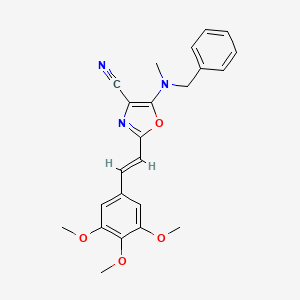 5-[benzyl(methyl)amino]-2-[(E)-2-(3,4,5-trimethoxyphenyl)ethenyl]-1,3-oxazole-4-carbonitrile