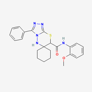 N-(2-methoxyphenyl)-3'-phenylspiro[cyclohexane-1,6'-[1,2,4]triazolo[3,4-b][1,3,4]thiadiazine]-7'-carboxamide