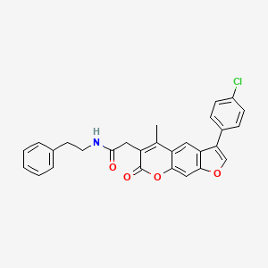 2-[3-(4-chlorophenyl)-5-methyl-7-oxo-7H-furo[3,2-g]chromen-6-yl]-N-(2-phenylethyl)acetamide