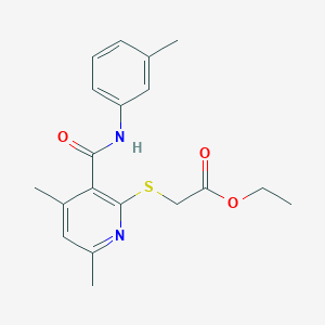 molecular formula C19H22N2O3S B11382195 Ethyl ({4,6-dimethyl-3-[(3-methylphenyl)carbamoyl]pyridin-2-yl}sulfanyl)acetate 