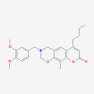 6-butyl-3-(3,4-dimethoxybenzyl)-10-methyl-3,4-dihydro-2H,8H-chromeno[6,7-e][1,3]oxazin-8-one