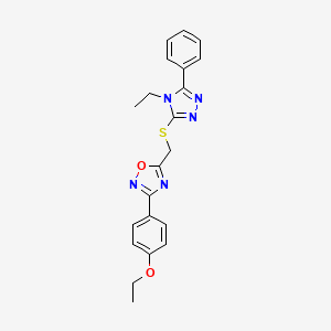 3-(4-ethoxyphenyl)-5-{[(4-ethyl-5-phenyl-4H-1,2,4-triazol-3-yl)sulfanyl]methyl}-1,2,4-oxadiazole