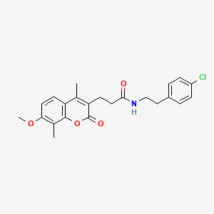 N-[2-(4-chlorophenyl)ethyl]-3-(7-methoxy-4,8-dimethyl-2-oxo-2H-chromen-3-yl)propanamide