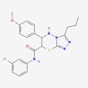 molecular formula C21H22ClN5O2S B11382217 N-(3-chlorophenyl)-6-(4-methoxyphenyl)-3-propyl-6,7-dihydro-5H-[1,2,4]triazolo[3,4-b][1,3,4]thiadiazine-7-carboxamide 