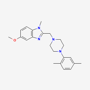 molecular formula C22H28N4O B11382228 2-{[4-(2,5-dimethylphenyl)piperazin-1-yl]methyl}-5-methoxy-1-methyl-1H-benzimidazole 