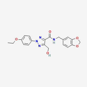 molecular formula C20H20N4O5 B11382247 N-(1,3-benzodioxol-5-ylmethyl)-2-(4-ethoxyphenyl)-5-(hydroxymethyl)-2H-1,2,3-triazole-4-carboxamide 