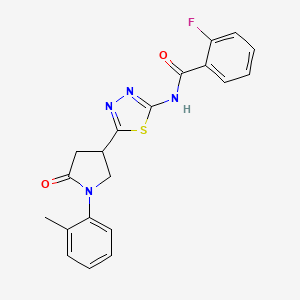 2-fluoro-N-{5-[1-(2-methylphenyl)-5-oxopyrrolidin-3-yl]-1,3,4-thiadiazol-2-yl}benzamide