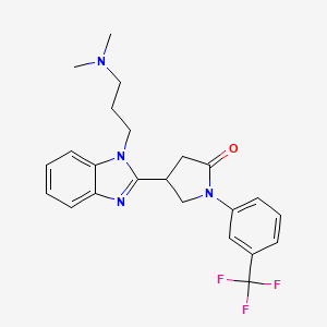 molecular formula C23H25F3N4O B11382265 4-(1-(3-(dimethylamino)propyl)-1H-benzo[d]imidazol-2-yl)-1-(3-(trifluoromethyl)phenyl)pyrrolidin-2-one 