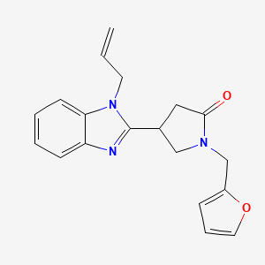 2-Pyrrolidinone, 1-(2-furanylmethyl)-4-[1-(2-propenyl)-1H-1,3-benzimidazol-2-yl]-