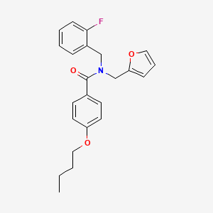 4-butoxy-N-(2-fluorobenzyl)-N-(furan-2-ylmethyl)benzamide