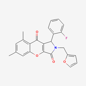 molecular formula C24H18FNO4 B11382333 1-(2-Fluorophenyl)-2-(furan-2-ylmethyl)-6,8-dimethyl-1,2-dihydrochromeno[2,3-c]pyrrole-3,9-dione 