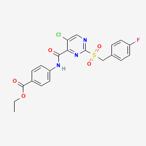 Ethyl 4-[({5-chloro-2-[(4-fluorobenzyl)sulfonyl]pyrimidin-4-yl}carbonyl)amino]benzoate