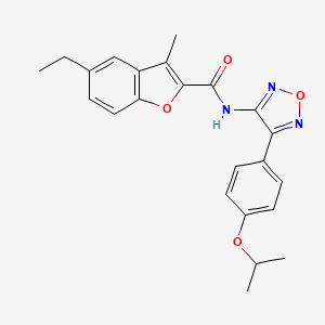 molecular formula C23H23N3O4 B11382360 5-ethyl-3-methyl-N-{4-[4-(propan-2-yloxy)phenyl]-1,2,5-oxadiazol-3-yl}-1-benzofuran-2-carboxamide 