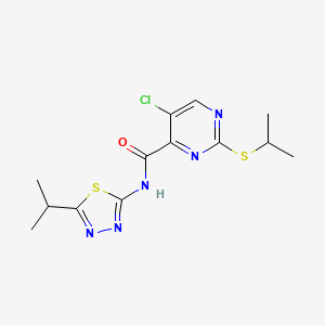 molecular formula C13H16ClN5OS2 B11382375 5-chloro-2-(propan-2-ylsulfanyl)-N-[5-(propan-2-yl)-1,3,4-thiadiazol-2-yl]pyrimidine-4-carboxamide 