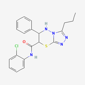 molecular formula C20H20ClN5OS B11382380 N-(2-chlorophenyl)-6-phenyl-3-propyl-6,7-dihydro-5H-[1,2,4]triazolo[3,4-b][1,3,4]thiadiazine-7-carboxamide 