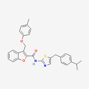 3-[(4-methylphenoxy)methyl]-N-{5-[4-(propan-2-yl)benzyl]-1,3-thiazol-2-yl}-1-benzofuran-2-carboxamide