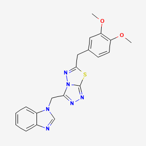 1-{[6-(3,4-dimethoxybenzyl)[1,2,4]triazolo[3,4-b][1,3,4]thiadiazol-3-yl]methyl}-1H-benzimidazole