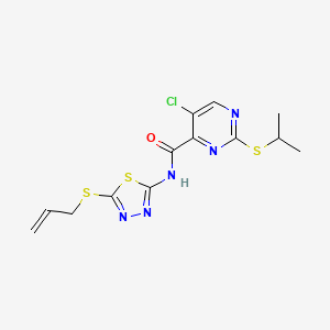 5-chloro-2-(propan-2-ylsulfanyl)-N-[5-(prop-2-en-1-ylsulfanyl)-1,3,4-thiadiazol-2-yl]pyrimidine-4-carboxamide