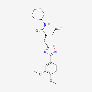 3-Cyclohexyl-1-{[3-(3,4-dimethoxyphenyl)-1,2,4-oxadiazol-5-yl]methyl}-1-prop-2-en-1-ylurea