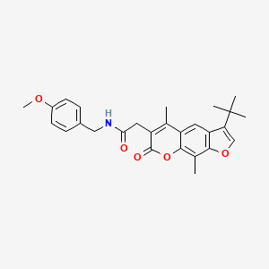 2-(3-tert-butyl-5,9-dimethyl-7-oxo-7H-furo[3,2-g]chromen-6-yl)-N-(4-methoxybenzyl)acetamide