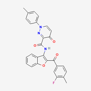 molecular formula C28H20FN3O4 B11382442 N-{2-[(3-fluoro-4-methylphenyl)carbonyl]-1-benzofuran-3-yl}-1-(4-methylphenyl)-4-oxo-1,4-dihydropyridazine-3-carboxamide 