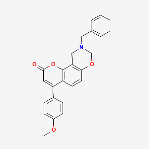 9-benzyl-4-(4-methoxyphenyl)-9,10-dihydro-2H,8H-chromeno[8,7-e][1,3]oxazin-2-one