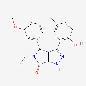 molecular formula C22H23N3O3 B11382454 3-(2-hydroxy-5-methylphenyl)-4-(3-methoxyphenyl)-5-propyl-4,5-dihydropyrrolo[3,4-c]pyrazol-6(1H)-one 