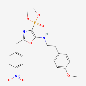 molecular formula C21H24N3O7P B11382463 Dimethyl (5-{[2-(4-methoxyphenyl)ethyl]amino}-2-[(4-nitrophenyl)methyl]-1,3-oxazol-4-YL)phosphonate 