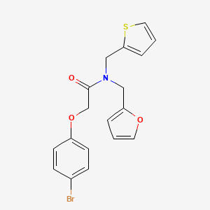 2-(4-bromophenoxy)-N-(furan-2-ylmethyl)-N-(thiophen-2-ylmethyl)acetamide