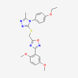 3-(2,5-dimethoxyphenyl)-5-({[4-(4-ethoxyphenyl)-5-methyl-4H-1,2,4-triazol-3-yl]sulfanyl}methyl)-1,2,4-oxadiazole