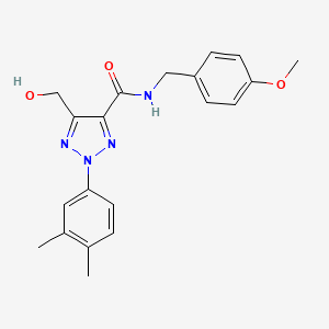 molecular formula C20H22N4O3 B11382543 2-(3,4-dimethylphenyl)-5-(hydroxymethyl)-N-(4-methoxybenzyl)-2H-1,2,3-triazole-4-carboxamide 