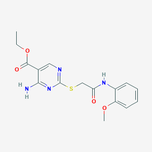 Ethyl 4-amino-2-({2-[(2-methoxyphenyl)amino]-2-oxoethyl}sulfanyl)pyrimidine-5-carboxylate