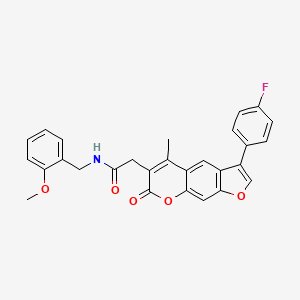 2-[3-(4-fluorophenyl)-5-methyl-7-oxo-7H-furo[3,2-g]chromen-6-yl]-N-(2-methoxybenzyl)acetamide