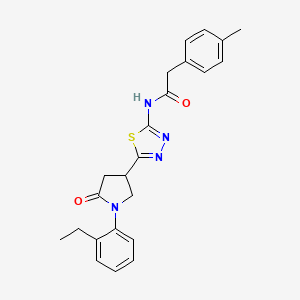 N-{5-[1-(2-ethylphenyl)-5-oxopyrrolidin-3-yl]-1,3,4-thiadiazol-2-yl}-2-(4-methylphenyl)acetamide