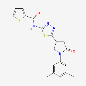 N-{5-[1-(3,5-dimethylphenyl)-5-oxopyrrolidin-3-yl]-1,3,4-thiadiazol-2-yl}thiophene-2-carboxamide