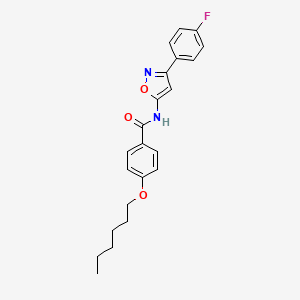 N-[3-(4-fluorophenyl)-1,2-oxazol-5-yl]-4-(hexyloxy)benzamide