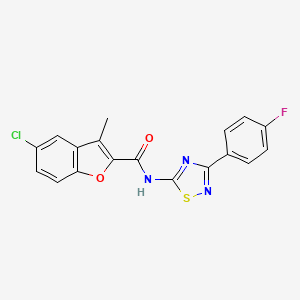 5-chloro-N-[3-(4-fluorophenyl)-1,2,4-thiadiazol-5-yl]-3-methyl-1-benzofuran-2-carboxamide