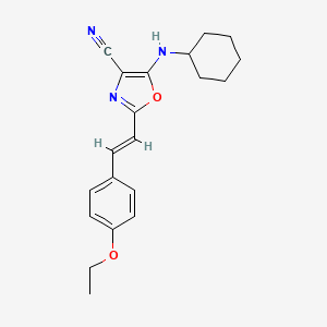 5-(cyclohexylamino)-2-[(E)-2-(4-ethoxyphenyl)ethenyl]-1,3-oxazole-4-carbonitrile